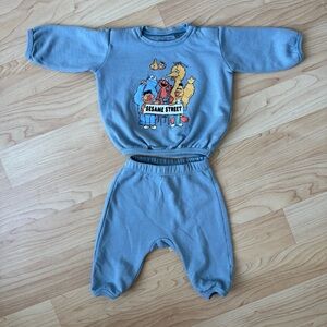 H&M x Sesame Street Blue Organic Cotton Newborn Matching Set